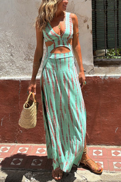 【WONDER WONDER】Reva Tie Dye Printed Shirring Strap Long OP LADIVINE BY CINDERELLA DIVINE – Nostalgia Couture