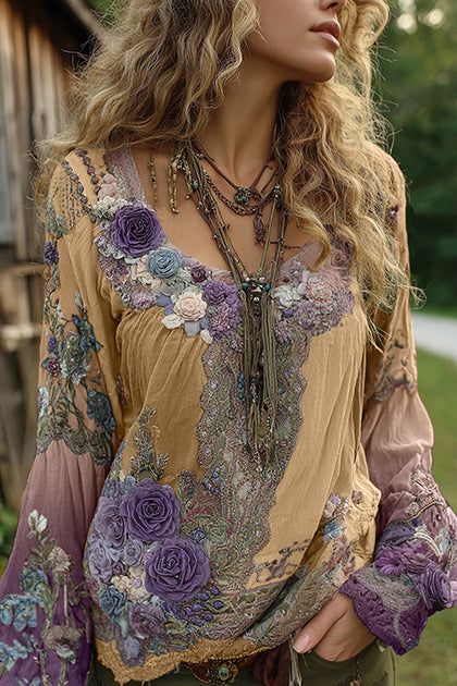 Pol Floral Textured Round Neck Sleeveless Top