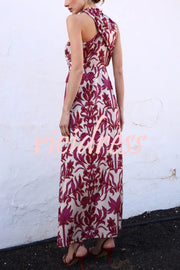 Unique Printed Fashion One Shoulder Casual Maxi Dress