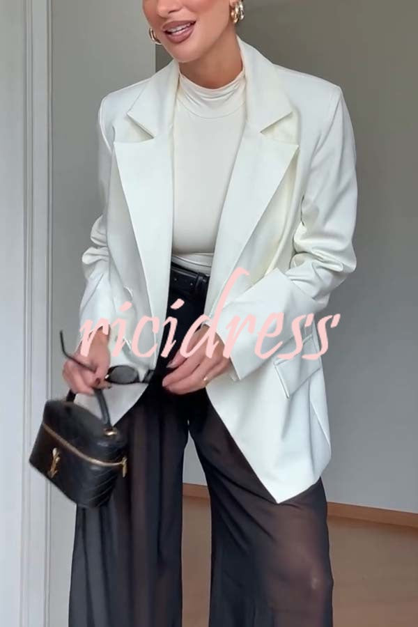 Autumn Avenue Double-breasted Long Sleeve Lapel Loose Blazer