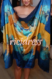 Ginkgo Leaf Printed Mid-Length Multifunctional Silk Scarf