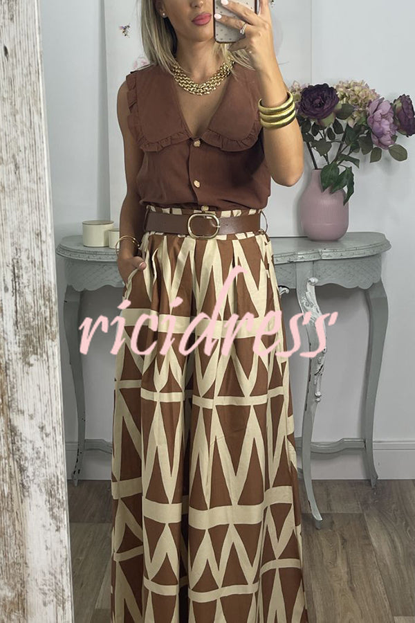 Unique Print Loose Pocket Holiday Maxi Skirt