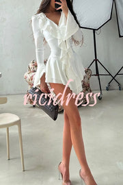 Fashion V-neck Long-sleeved Ruffled Slim-fit Rompers