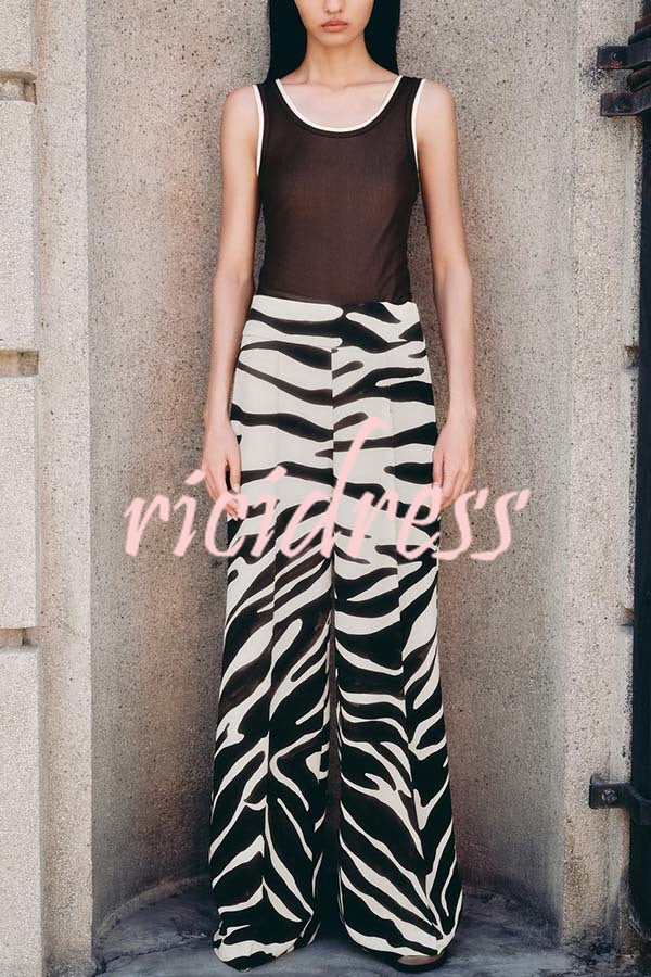 Breath of Freedom Animal Print High Rise Pocketed Wide Leg Pants