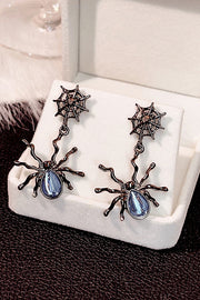 Fashionable Moonstone Dark Spider Earrings