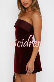 Fashionable and Sexy Strapless Backless Mini Dress