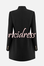 Elegant Long-sleeved Hollowed-out Button-down Slim-fit Mini Dress