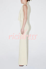Buttery Soft Knotted Boat Neck Stretch Maxi Dress
