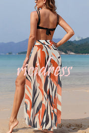 Unique Printed Loose High Waist Split Beach Pants