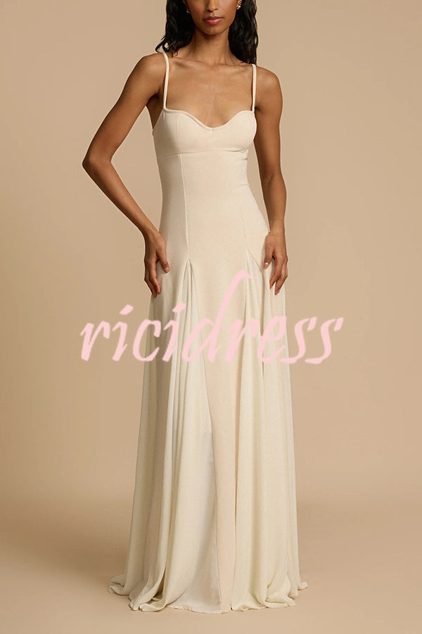 Timeless Elegance Panelled Tulle A-line Slip Maxi Dress