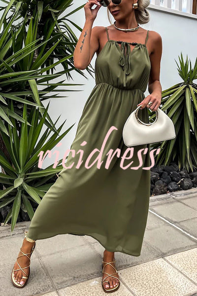 Passionate Sahara Beaded Tie-up Design Loose Maxi Dress