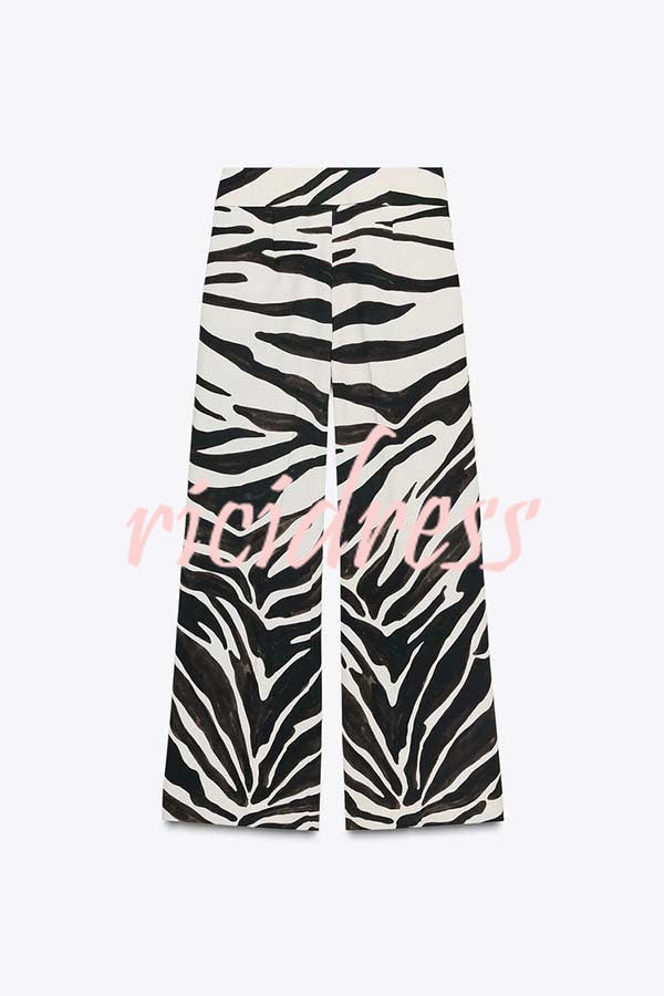Breath of Freedom Animal Print High Rise Pocketed Wide Leg Pants