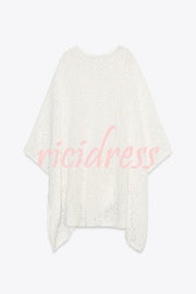 Sunny Somewhere Knit Batwing Sleeve Loose Cover-up Cape