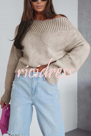 Solid Color Long-sleeved Round Neck Loose Knitted Sweater