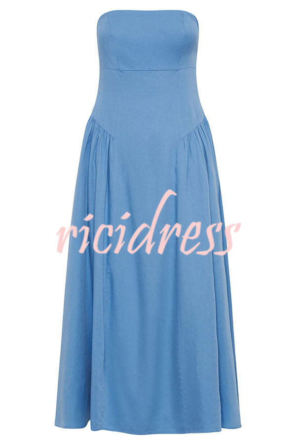 Effortless Elegance Off Shoulder Gathered Midi Dress