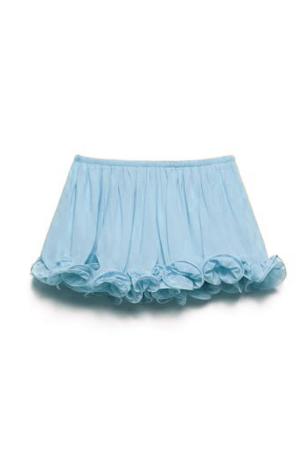 Romantic Drama Chiffon Wavy Ruffles Elastic Waist Loose Skirts