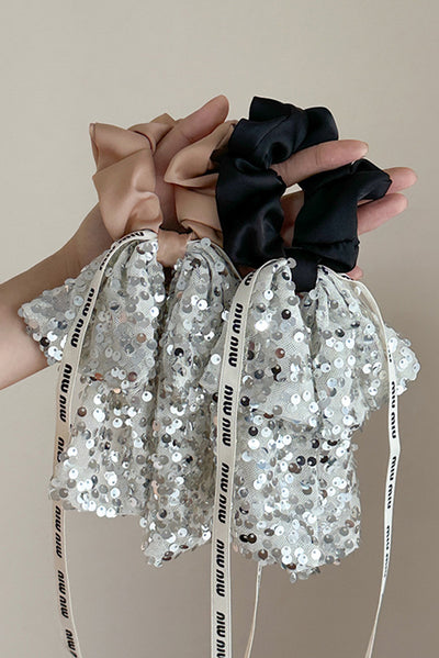 Sparkling Bow Hair Tie Ribbon