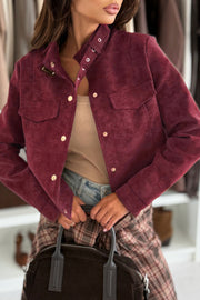 Fashionable Metal Button Long-sleeved Casual Short Jacket