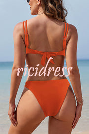 Unique Print Sexy Stretch Two-Piece Bikini Swimsuit