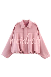 Fashion Lapel Long-sleeved Casual Bomber Jacket
