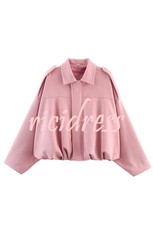 Fashion Lapel Long-sleeved Casual Bomber Jacket