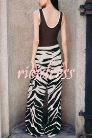 Breath of Freedom Animal Print High Rise Pocketed Wide Leg Pants