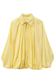 Fashion Lapel Loose Puff Long Sleeve Casual Zipper Jacket