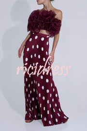 Eye-catching Organza Multi-layer Petal Ruffles Details Strapless Tank