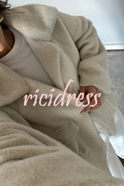 Fashion Lapel Long Sleeve Loose Furry Coat