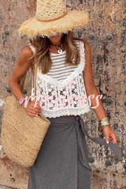 So Sweet and Chic Flower Crochet Hollowout Tank Top