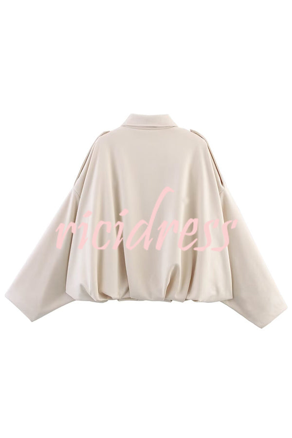 Fashion Lapel Long-sleeved Casual Bomber Jacket