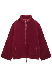 Solid Color Stitching High Collar Long Sleeve Loose Pocket Woolen Coat