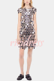Sexy Sparkly Sequined Cutout Mini Dress
