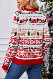 Christmas Elk Casual Crew Neck Long Sleeve Sweater