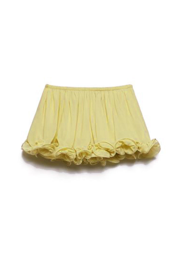 Romantic Drama Chiffon Wavy Ruffles Elastic Waist Loose Skirts