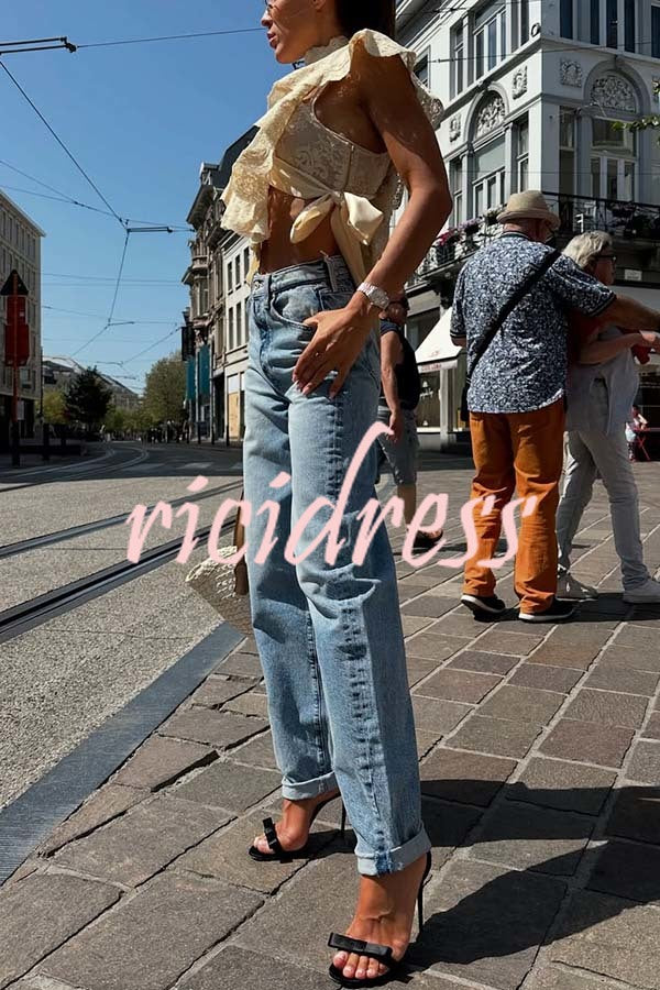 Versatile and Comfortable Denim High Rise Pocketed Straight Jeans