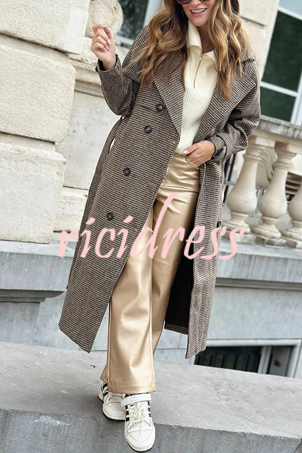 Stylish Metallic Fabric Pocket Casual Straight Wide-Leg Pants