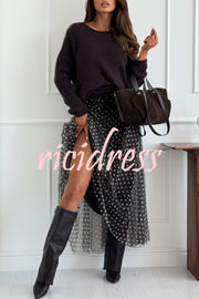 Timeless Treasures Knit Crew Neck Long Sleeve Relaxed Sweater