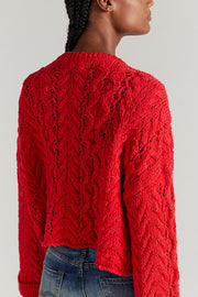 Solid Color Loose-fitting Openwork Long-sleeved Knit Sweater