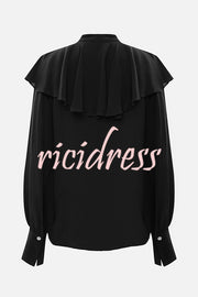 Court-style Draped Ruffled Elegant Chiffon Blouse