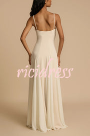 Timeless Elegance Panelled Tulle A-line Slip Maxi Dress