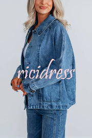 Stylish Single-breasted Casual Pocket Denim Jacket