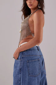 Fashion Sequin Shell Embellished Sexy Vest Body Chain