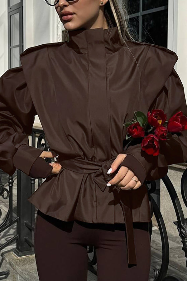 Stylish Long-sleeved Belted Casual Loose Jacket