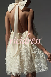 Stylish Backless Bow Elegant Butterfly Loose Mini Dress
