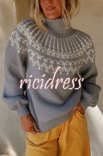 Christmas Thickened Turtleneck Long Sleeve Knitted Sweater