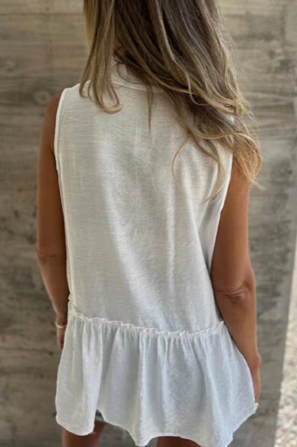 Solid Color Casual Button-Down Loose Shirt