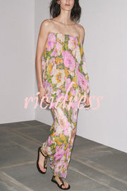 Floral Print Off-the-shoulder Irregular Loose Maxi Dress