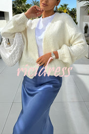 Solid Color Casual Long Sleeve Knitted Cardigan