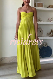 Exquisite Princess Pleated Off Shoulder with Scarf Party Maxi Dress